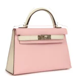 Hermes Special Order (HSS) Kelly Sellier 20 Rose Sakura and Nata Chevre Mysore Permabrass Hardware - Image 2