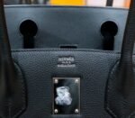 Hermes Birkin platinum bag black color Togo style fully hand-sewn silver buckle 29-42cm long customization - Image 9