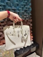 Herm&egrave;s Glacier White 25-30 Touch Crocodile Leather - Image 2