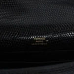 Hermes Kelly Pochette Black Varanus Niloticus Lizard Gold Hardware - Image 7