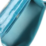 Hermes Kelly Pochette Vert Bosphore Shiny Alligator Gold Hardware - Image 8