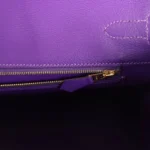 Hermes Birkin 35 Ultraviolet Shiny Porosus Crocodile Gold Hardware - Image 9