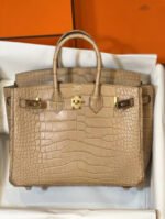 Hermes Birkin 25-30 tea-colored gold buckle, matte crocodile leather lining customization - Image 7
