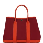 Hermes Garden Party 30 Rubis Officier Canvas and Capucine Negonda Palladium Hardware - Image 4