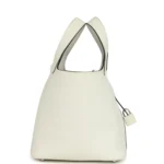 Hermes Picotin Lock 18 New White Clemence Palladium Hardware - Image 4